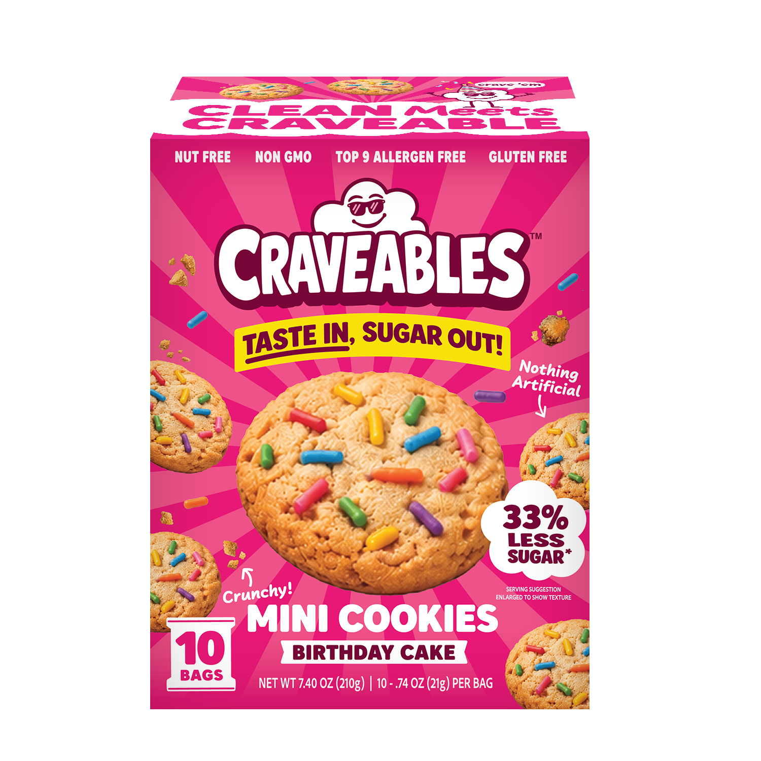 Craveables Birthday Cake Crunchy Mini Cookies