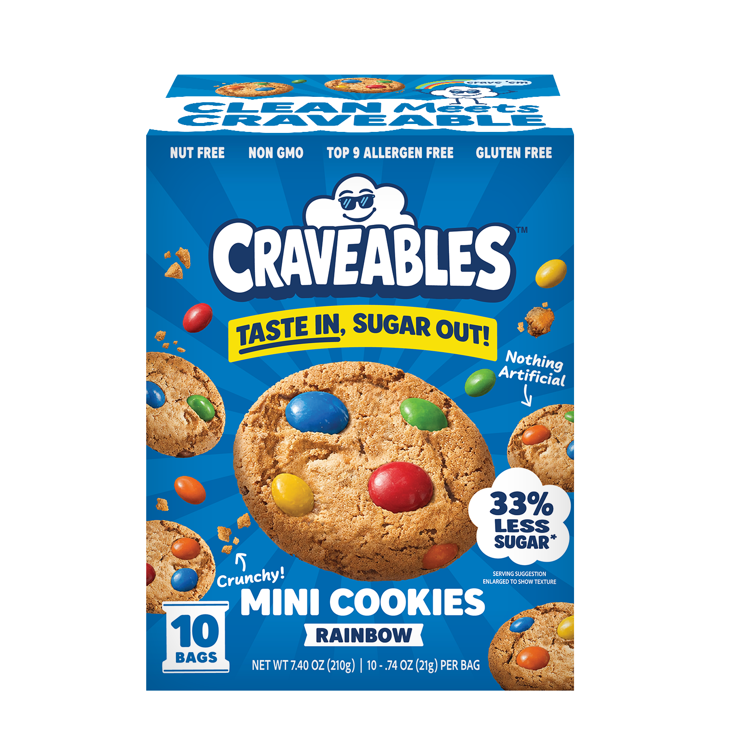 Craveables Rainbow Crunchy Mini Cookies