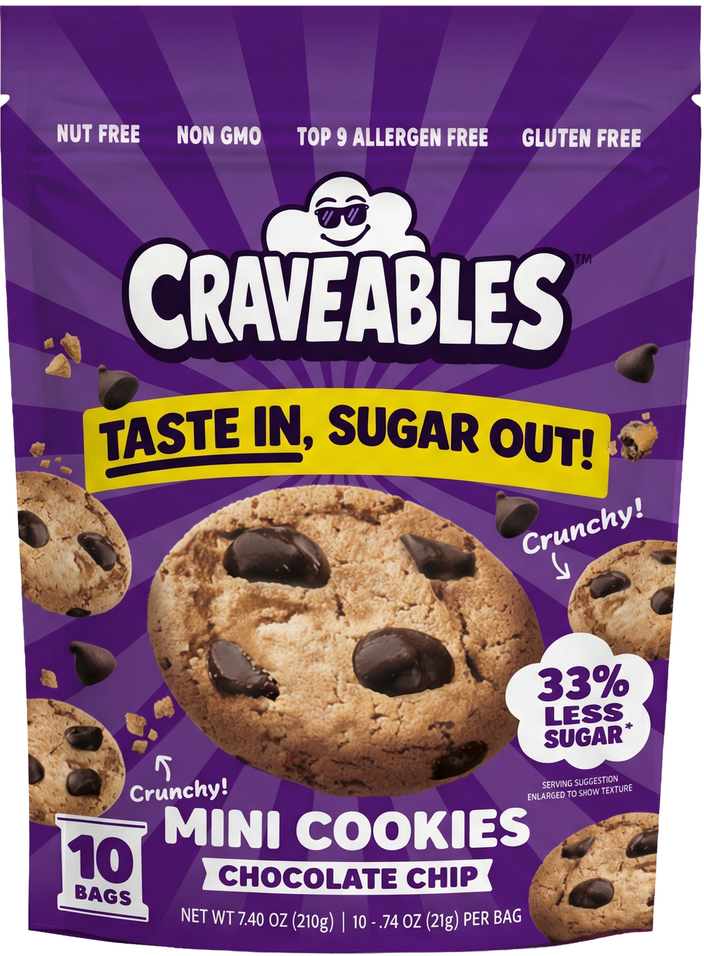 Craveables Chocolate Chip Crunchy Mini Cookies